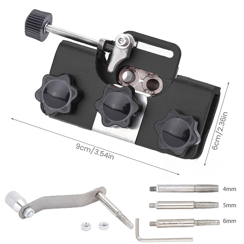 Afilador Manual de Cadena para Motosierra con Manivela y 3 Limas de 4, 5 y 6 mm para Cortes como Nuevos