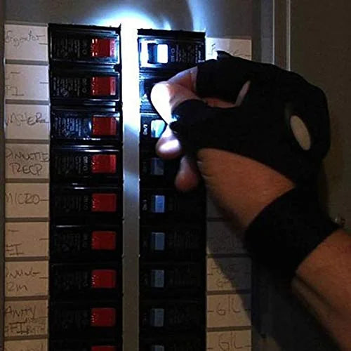 Guantes con Linterna LED Manos Libres para Reparar, Acampar y Trabajar en la Oscuridad