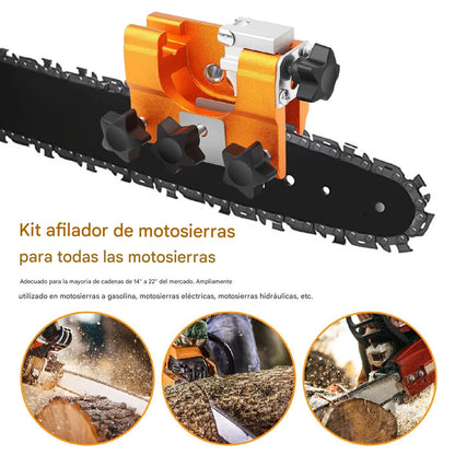 Afilador Manual de Cadena para Motosierra con Manivela y 3 Limas de 4, 5 y 6 mm para Cortes como Nuevos