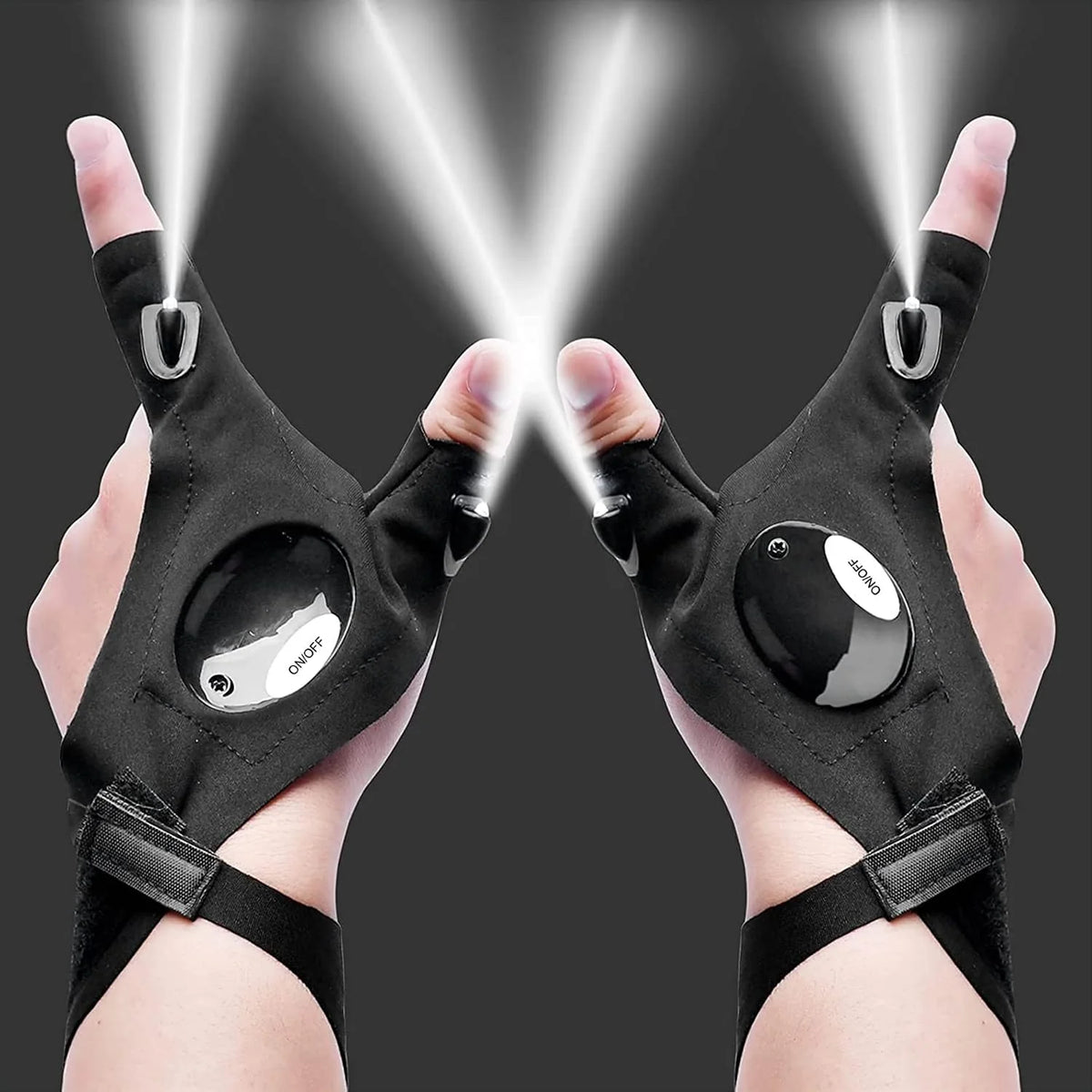Guantes con Linterna LED Manos Libres para Reparar, Acampar y Trabajar en la Oscuridad