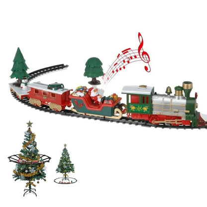 Tren Navideño Eléctrico con Luces y Sonidos para Colgar en el Árbol o Rodearlo en el Piso