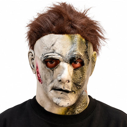 Máscara de Michael Myers en Látex con Cabello Sintético para un Disfraz de Halloween Aterrador