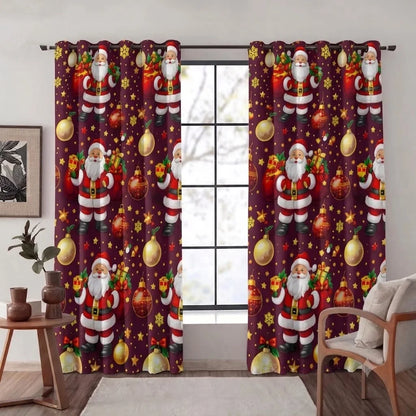 Cortinas Navideñas Térmicas con Ojales para Decorar tu Sala en Diciembre