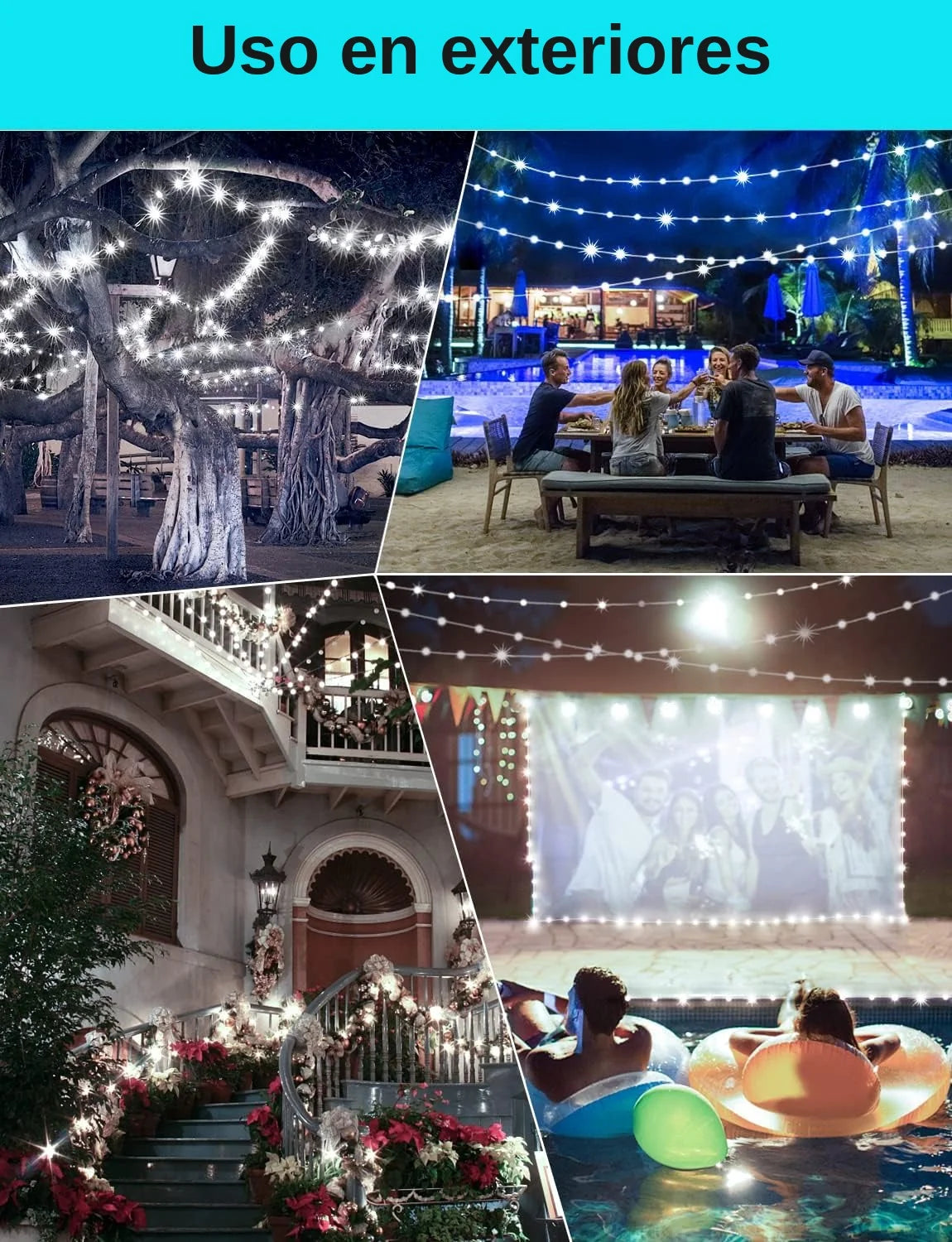 Luz de Hada Navideña de 20 Metros con 600 Luces LED para Decorar tu Hogar