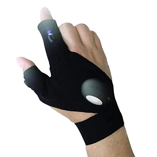 Guantes con Linterna LED Manos Libres para Reparar, Acampar y Trabajar en la Oscuridad