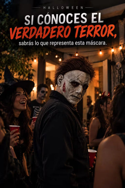 Máscara de Michael Myers en Látex con Cabello Sintético para un Disfraz de Halloween Aterrador