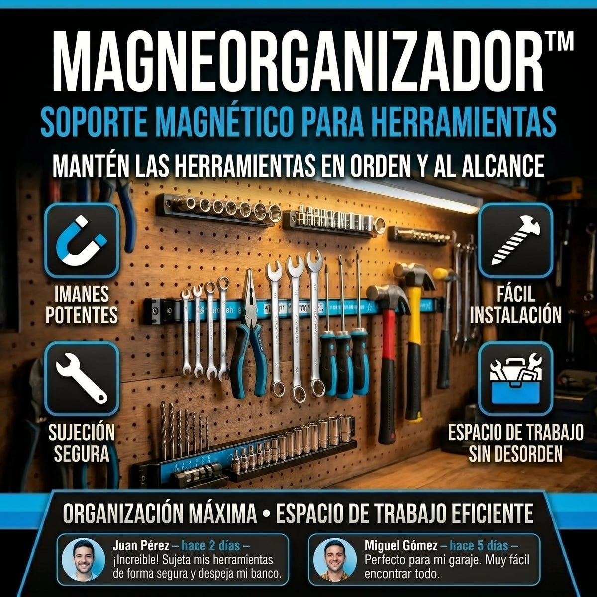 Soporte Magnético para Herramientas para Mantener tu Taller Ordenado y Todo al Alcance