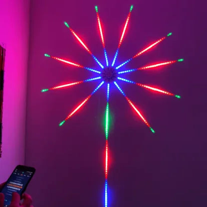 Luces LED de Fuegos Artificiales RGB con Control Remoto, App Bluetooth y Sincronización con Música