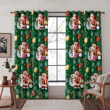 Cortinas Navideñas Térmicas con Ojales para Decorar tu Sala en Diciembre