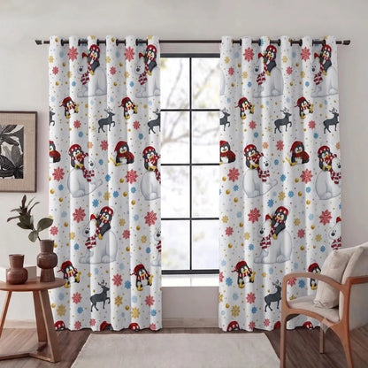 Cortinas Navideñas Térmicas con Ojales para Decorar tu Sala en Diciembre
