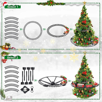 Tren Navideño Eléctrico con Luces y Sonidos para Colgar en el Árbol o Rodearlo en el Piso