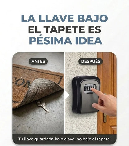 Caja de Seguridad para Llaves con Clave de 4 Dígitos para Pared, Resistente a Lluvia y Sol