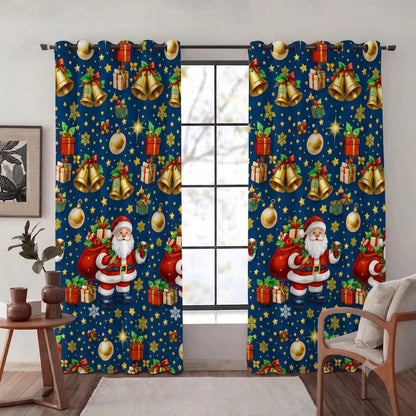 Cortinas Navideñas Térmicas con Ojales para Decorar tu Sala en Diciembre