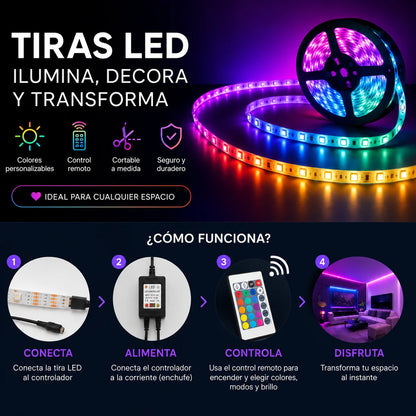 Luces LED de Fuegos Artificiales RGB con Control Remoto, App Bluetooth y Sincronización con Música