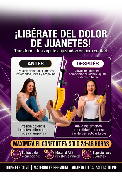 Expansor de Zapatos Ajustable en Largo y Ancho para Aliviar Juanetes y Estirar tu Calzado Apretado